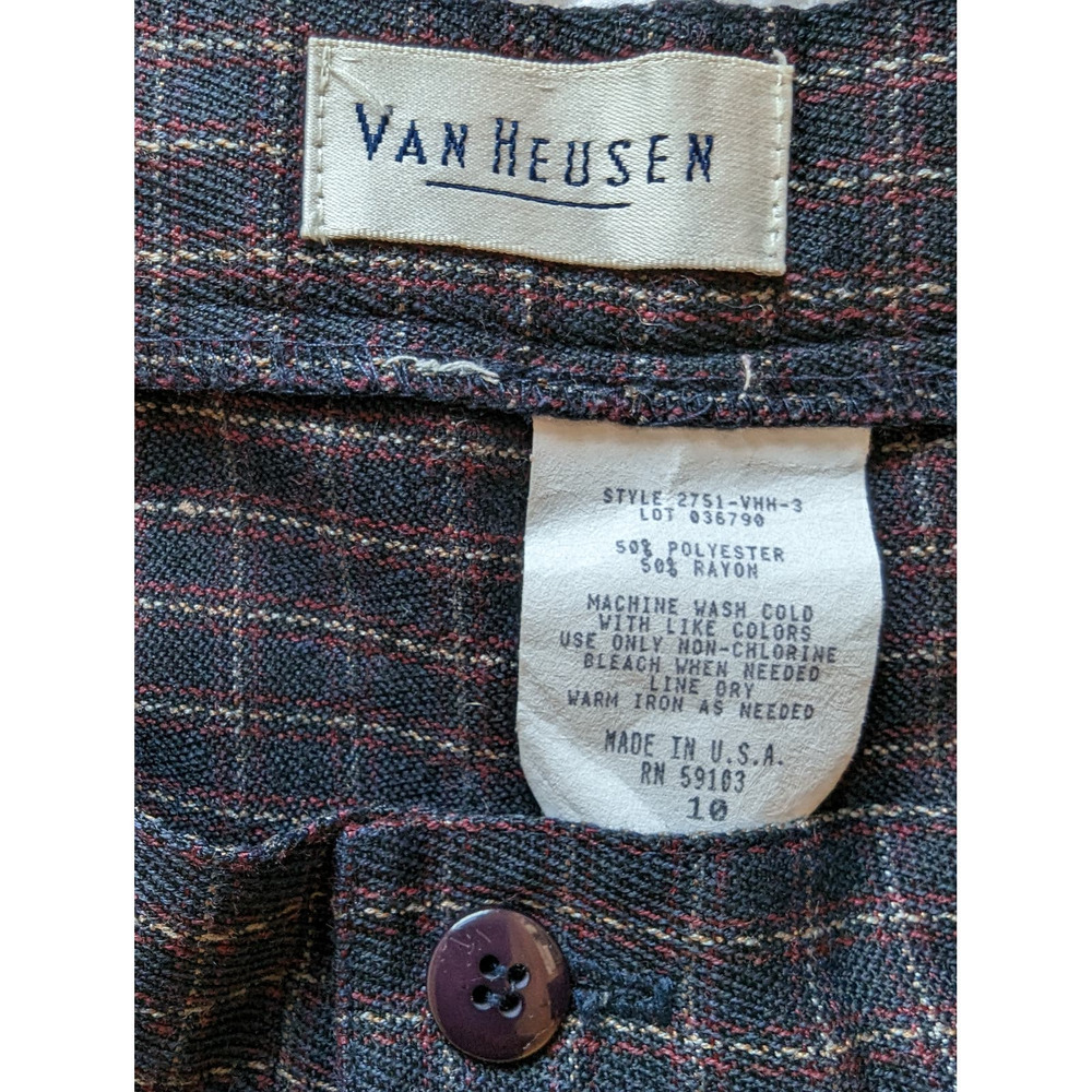 Van Huesen Checkered Plaid Pants Size 10 - Picture 7 of 7